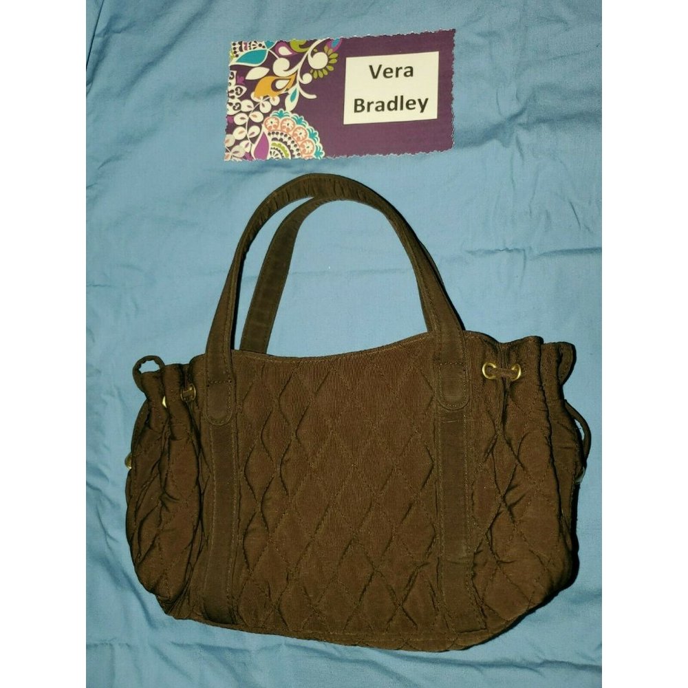 VERA BRADLEY Brown Quilted Microfiber MARGIE Gold Hardwear